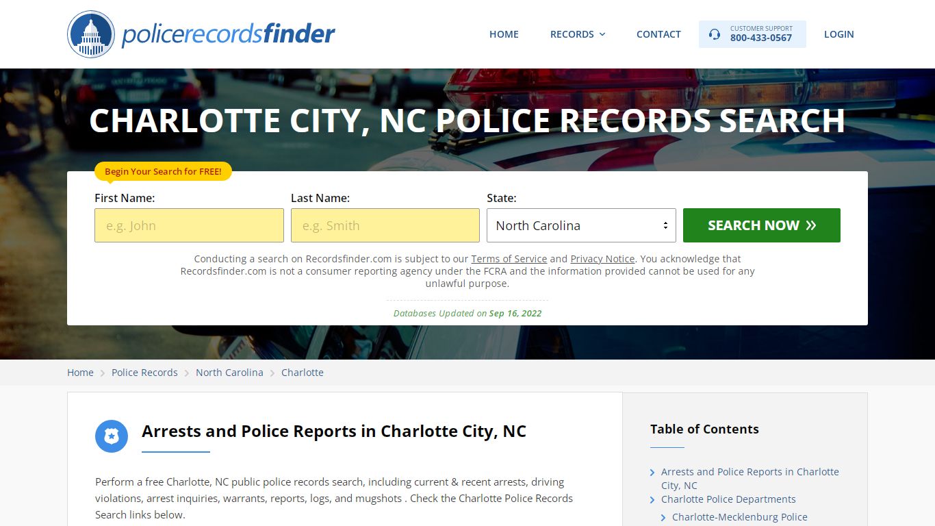 CHARLOTTE CITY, NC POLICE RECORDS SEARCH - RecordsFinder
